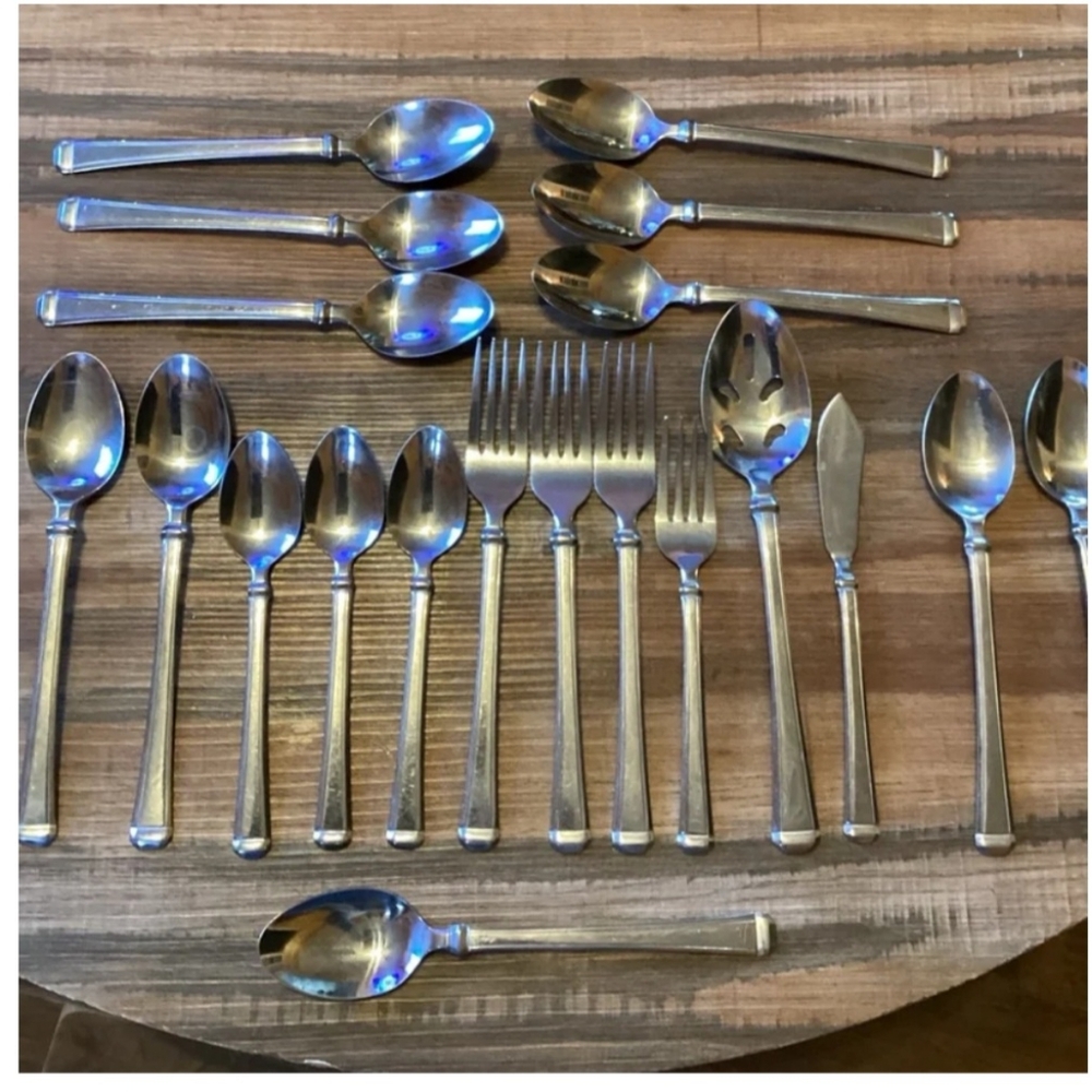 MSE Martha Stewart Flatware Stainless Salad Forks Serving Spoon Spoons   #10